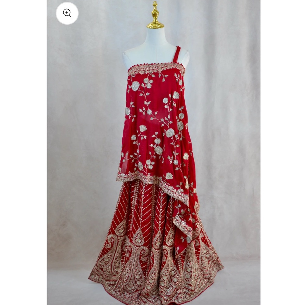 Elegant Red Embroidered Kids Dress